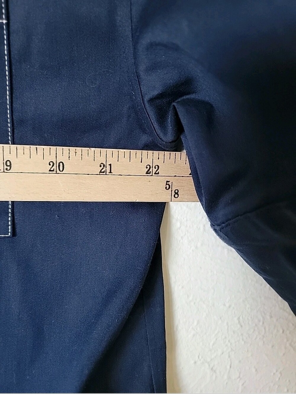 Chicos Blue Classic Navy Blue Short Sleeve BoxyTop - Picture 13 of 14